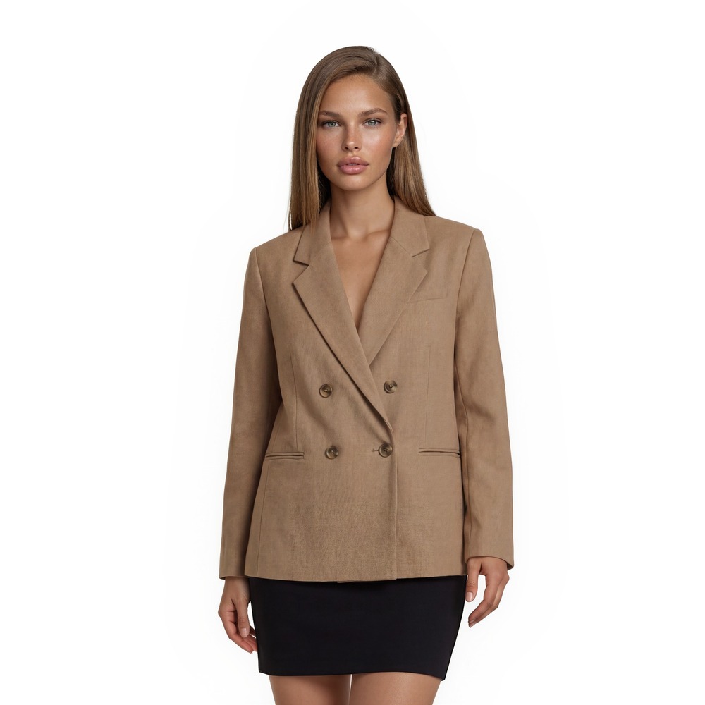 NEW Maeve Anthropologie Blazer Women's Size‎ 6 Tan Beige Double Breasted Lined